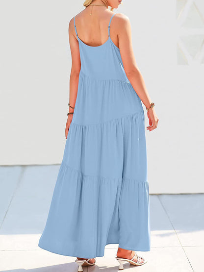 Full Size Ruched Tiered Spaghetti Strap Dress – product image 23