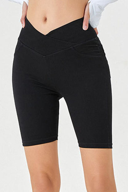 Basic Bae Asymmetrical Waist Denim Shorts with Pockets – product image 14