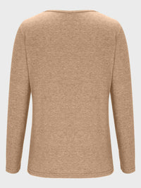 Crisscross V-Neck Long Sleeve T-Shirt