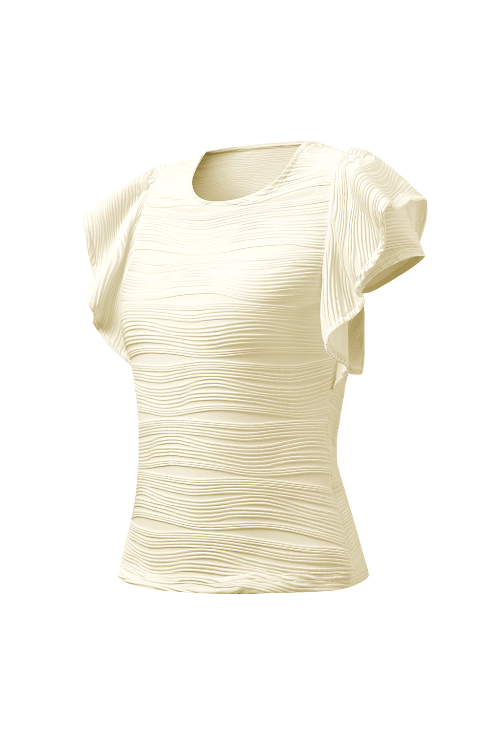 Textured Round Neck Cap Sleeve Top – product image 32