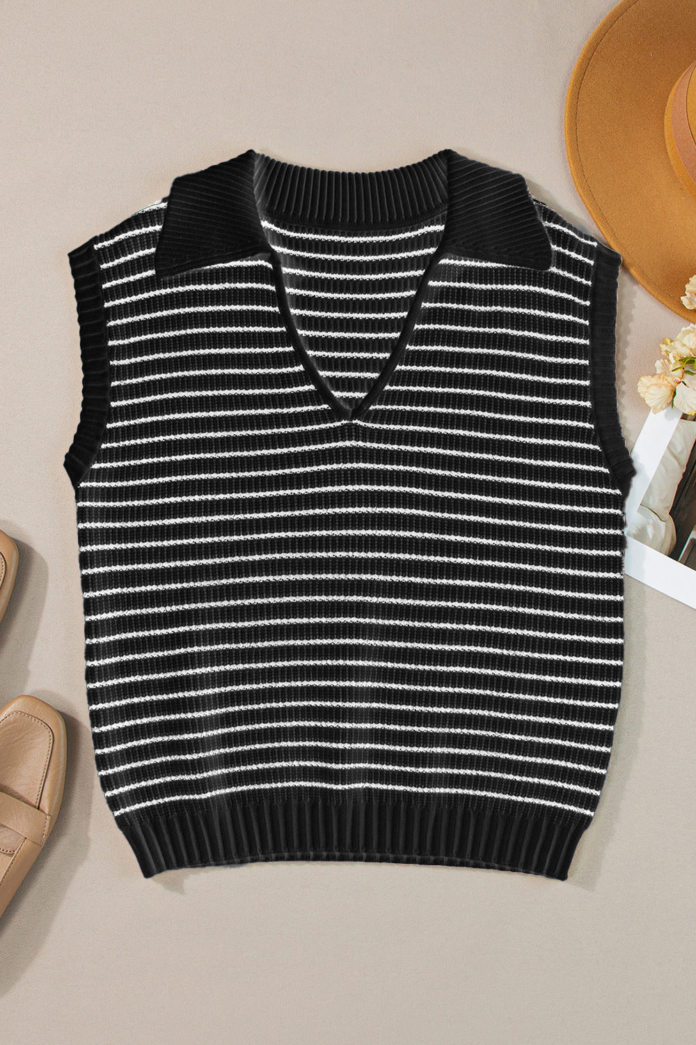 Striped Collared Neck Tank – product image 8