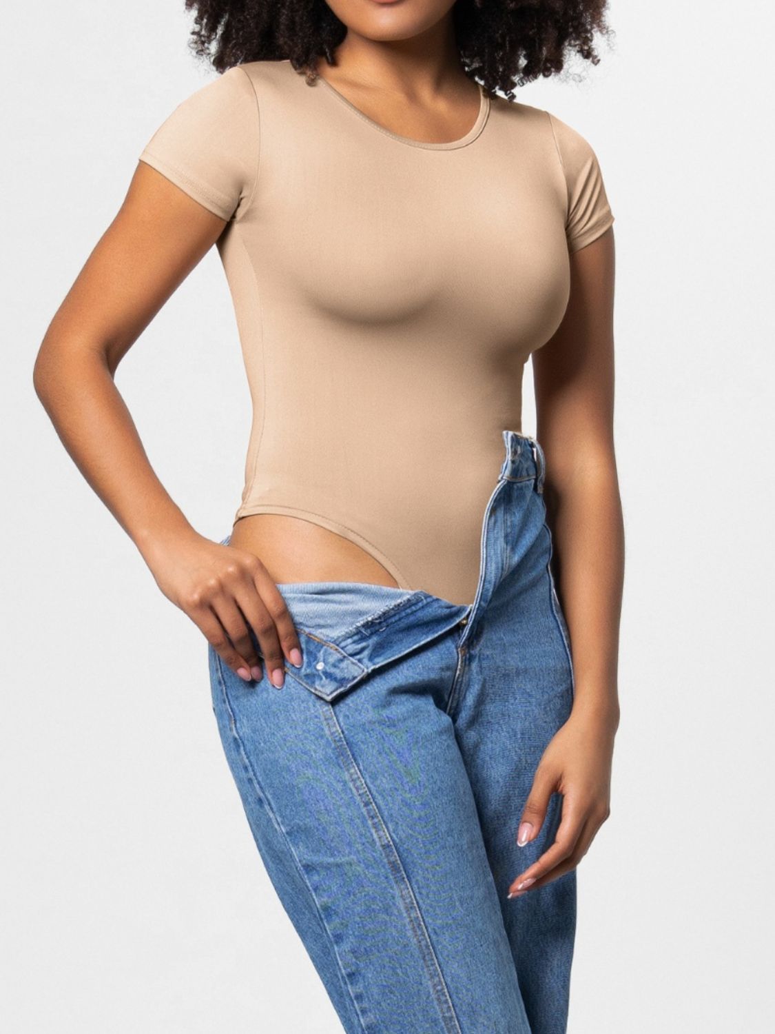 Full Size Round Neck Short Sleeve Bodysuit – product image 20
