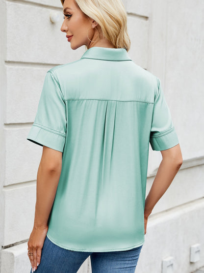 Collared Neck Short Sleeve Shirt – product image 8