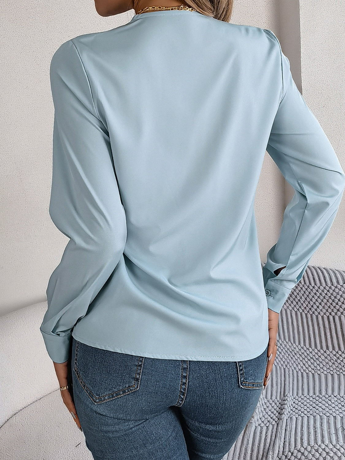V-Neck Long Sleeve Blouse – product image 8