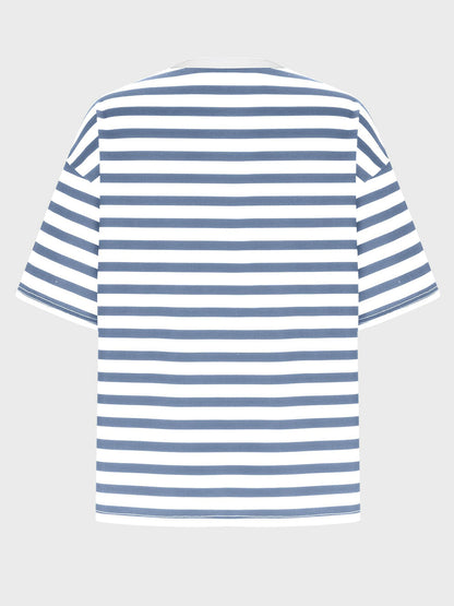 Striped Round Neck Half Sleeve T-Shirt