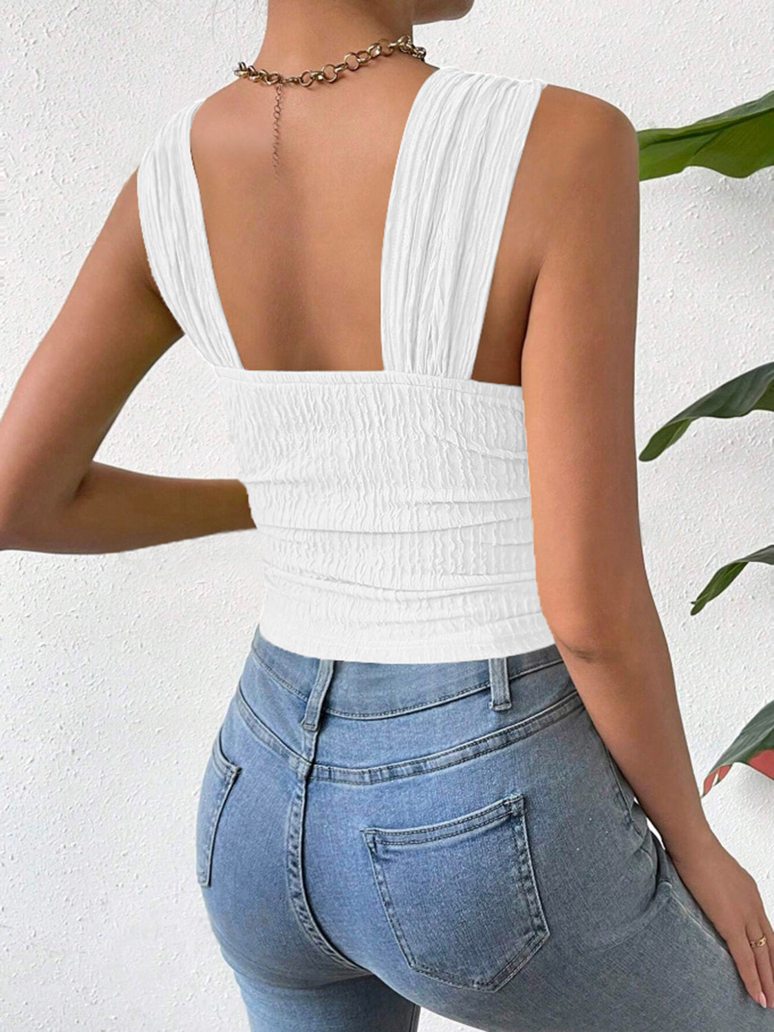 Textured Square Neck Wide Strap Tank – product image 35