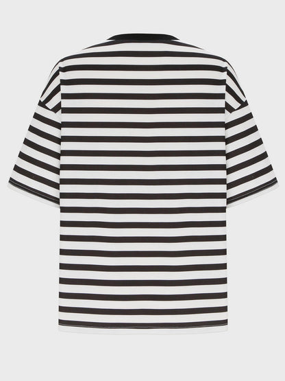 Striped Round Neck Half Sleeve T-Shirt