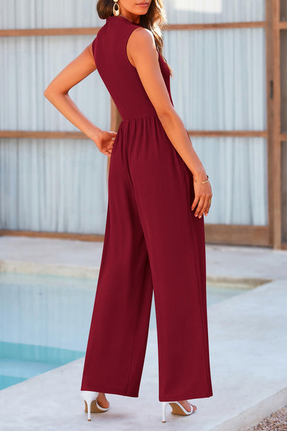 Mock Neck Sleeveless Wide Leg Jumpsuit – product image 16