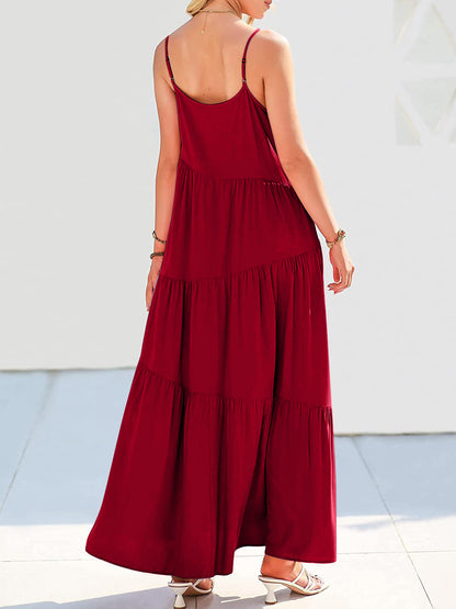 Full Size Ruched Tiered Spaghetti Strap Dress – product image 6