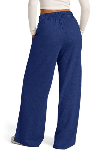 Drawstring Elastic Waist Wide Leg Pants – product image 5