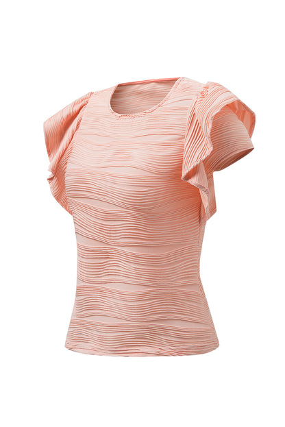 Textured Round Neck Cap Sleeve Top – product image 26