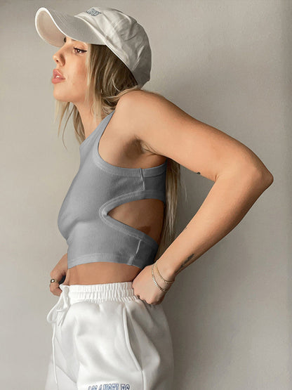 Cutout Round Neck Tank – product image 5