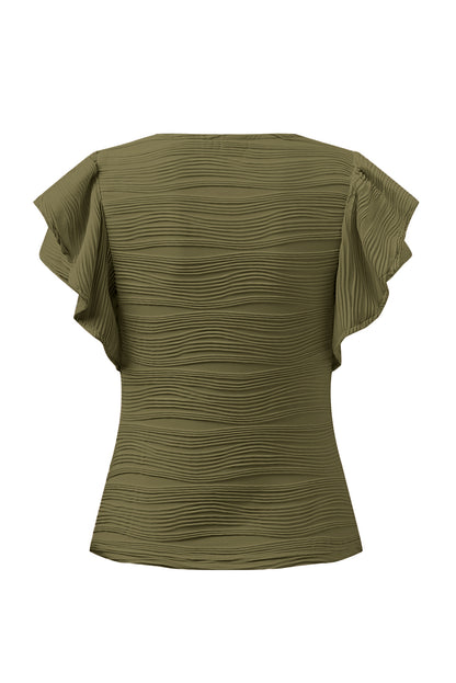 Textured Round Neck Cap Sleeve Top – product image 15
