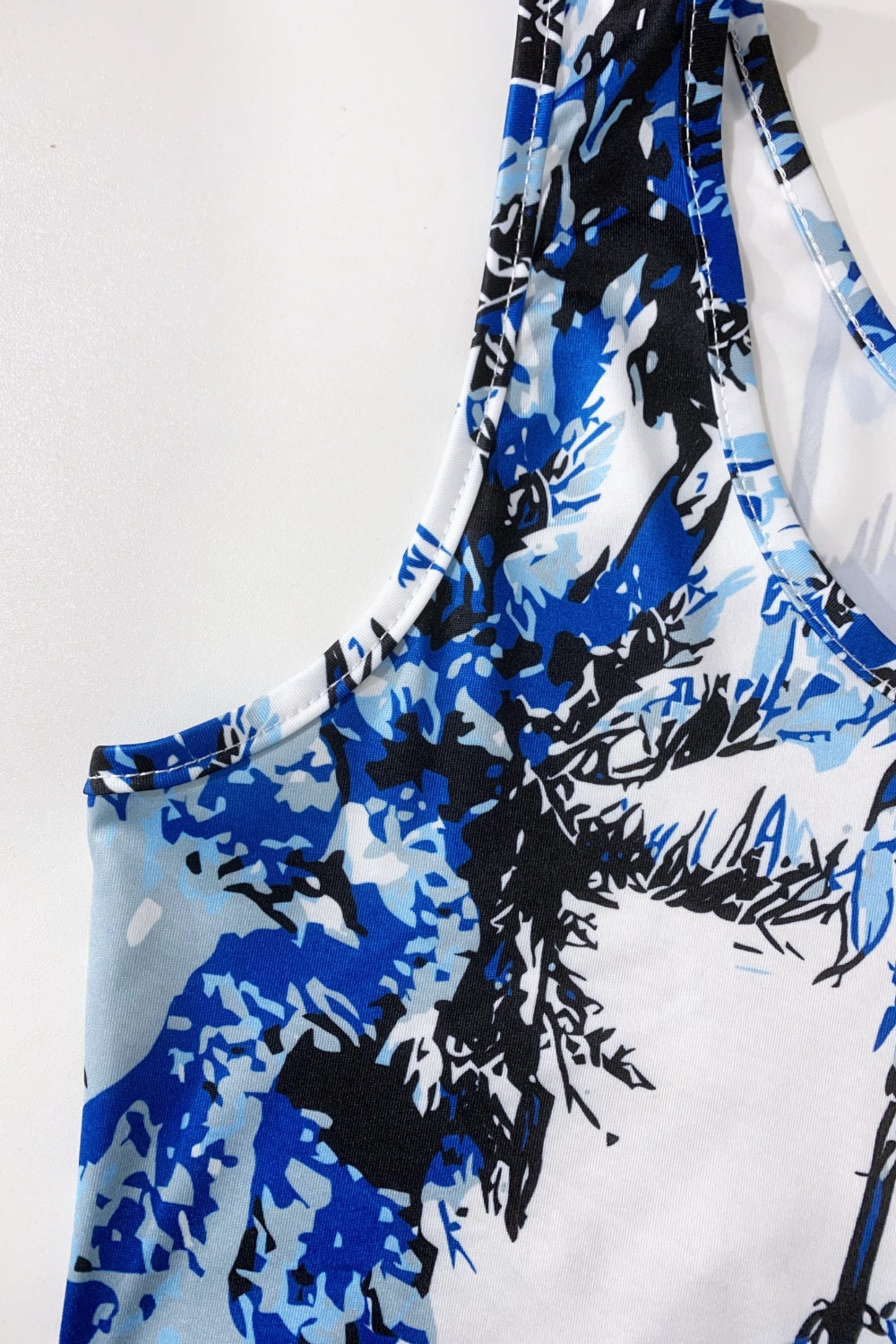 Printed Scoop Neck Wide Strap Mini Dress – product image 5