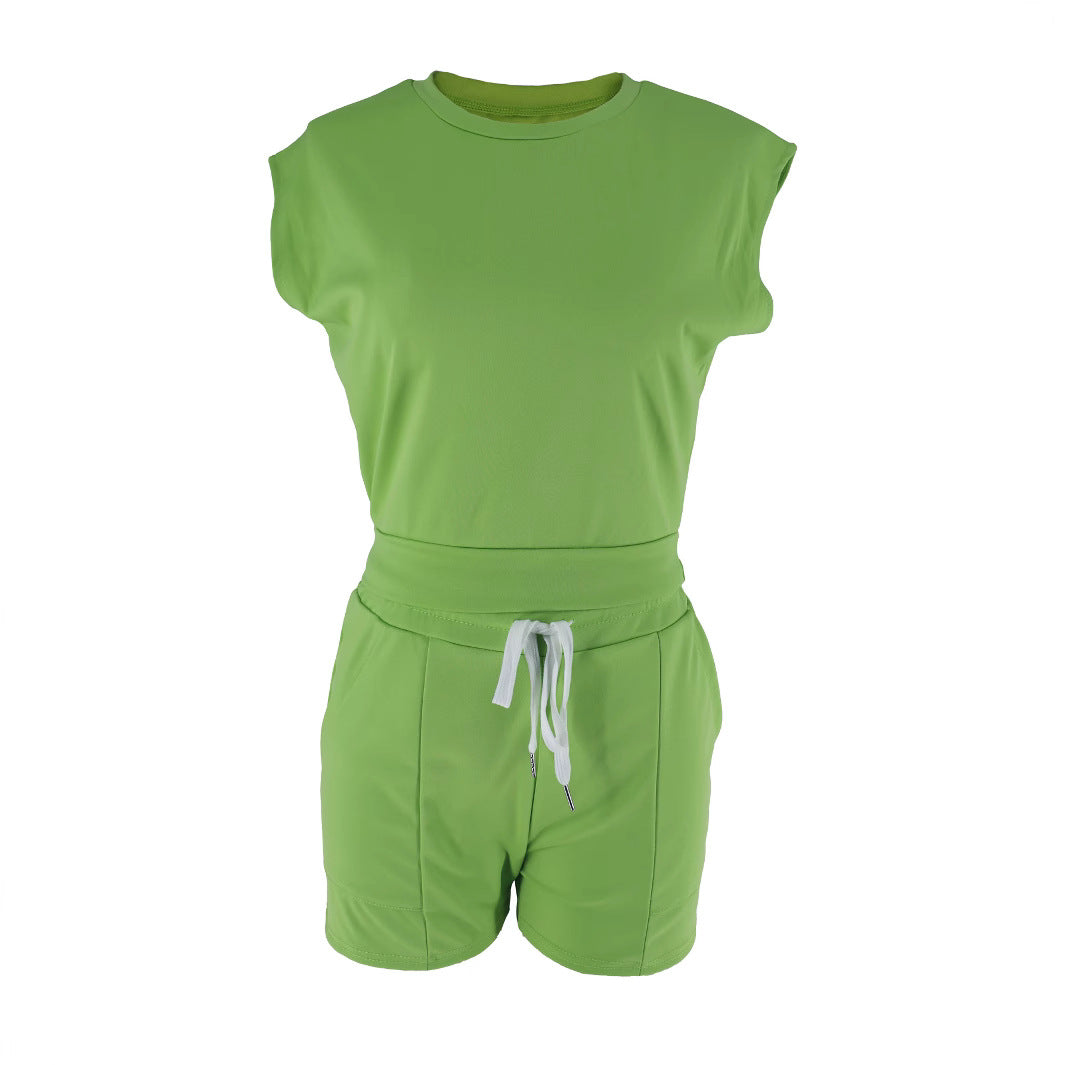 Women's Sleeveless Sporty Casual Two-Piece Set