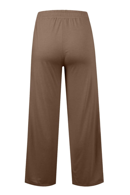 Drawstring Elastic Waist Wide Leg Pants – product image 33