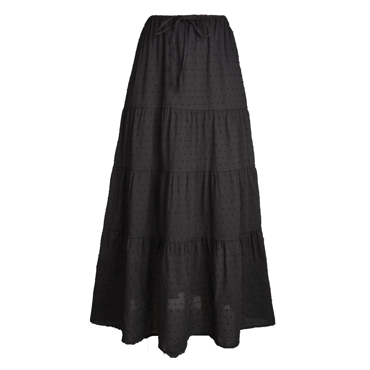 Adjustable High-waist Elastic Midi Skirt With Four Panels