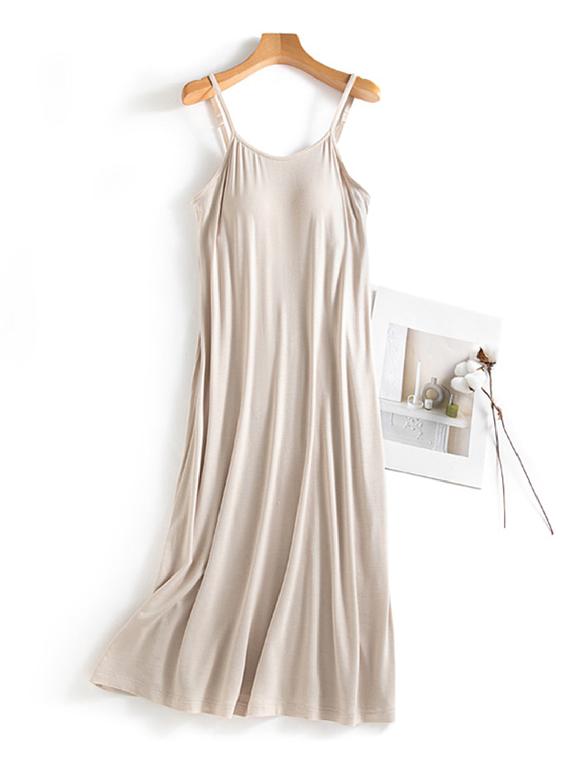 Scoop Neck Midi Cami Dress with Bra – product image 6