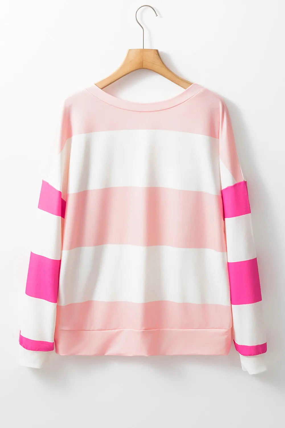Contrast Color Block Round Neck Long Sleeve Top – product image 4