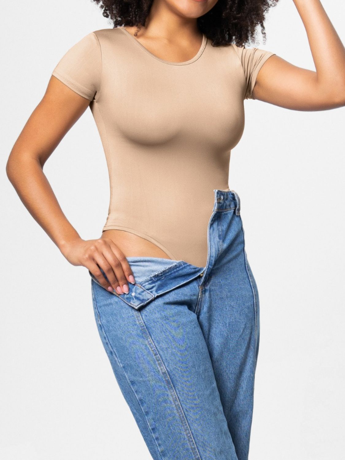 Full Size Round Neck Short Sleeve Bodysuit – product image 17