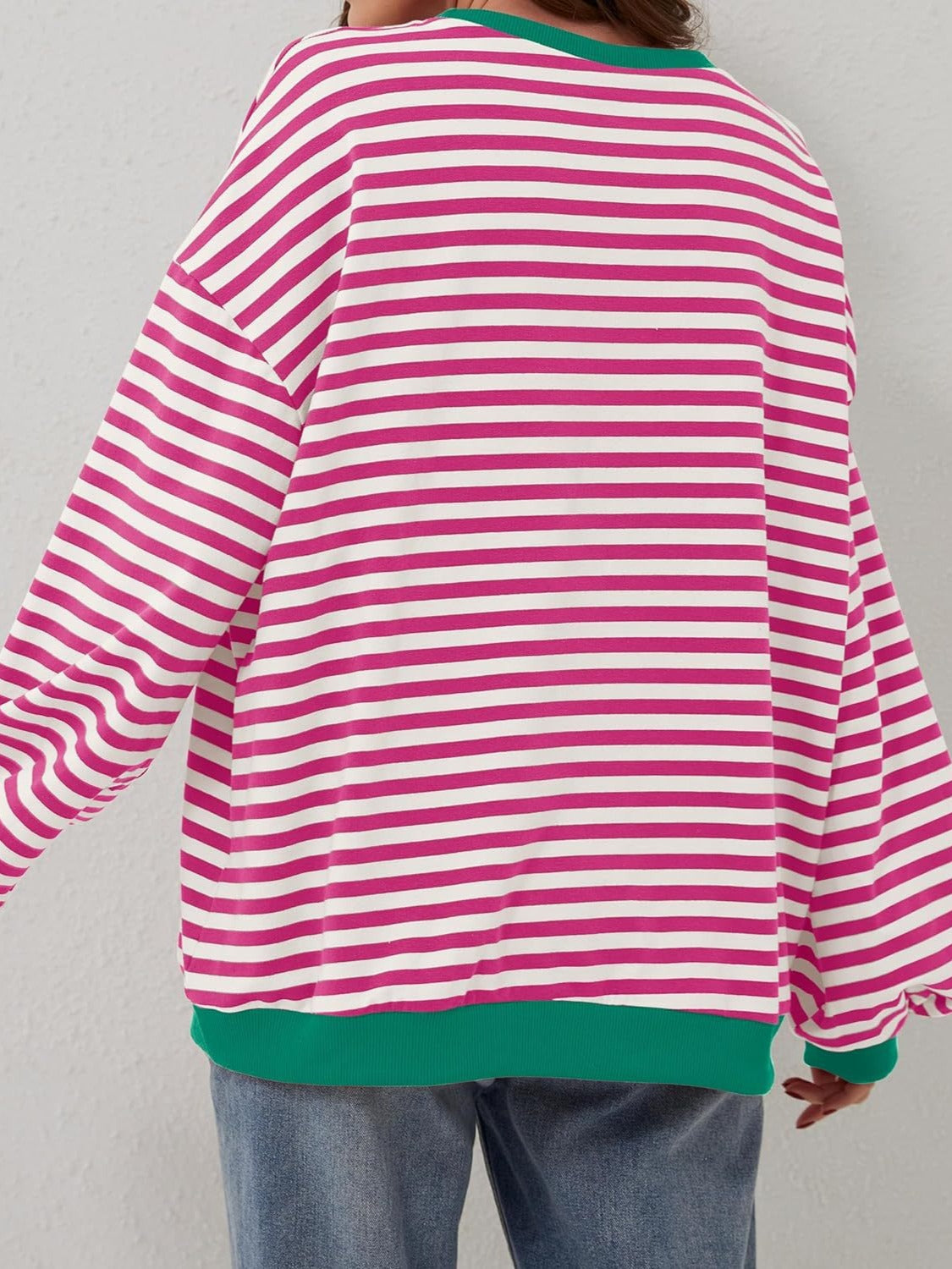 Contrast Striped Long Sleeve Sweatshirt – product image 5