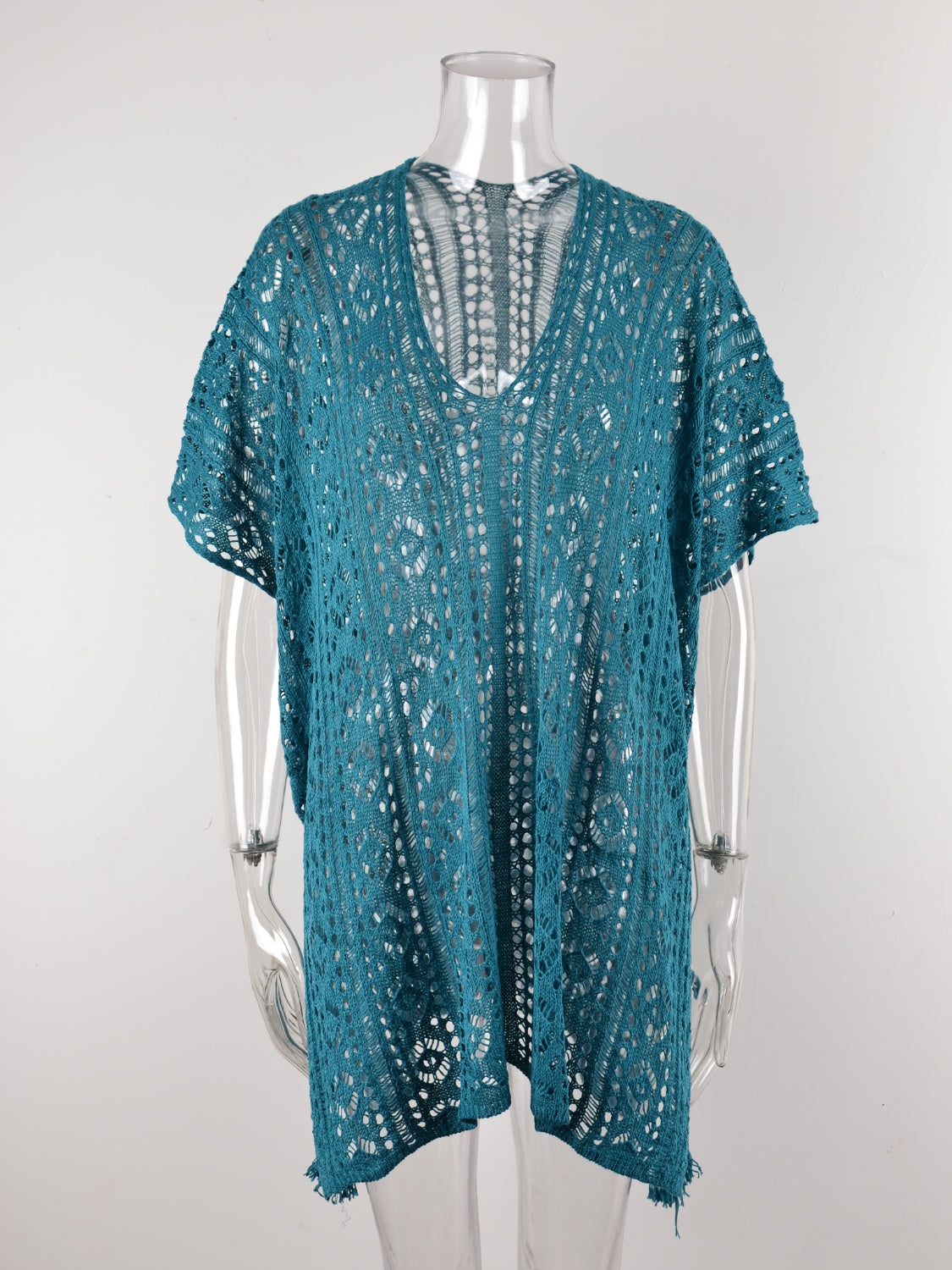 Cutout V-Neck Cover-Up with Tassel – product image 11