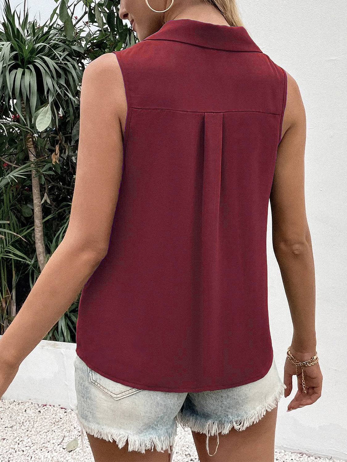 Full Size Johnny Collar Button Up Tank – product image 6