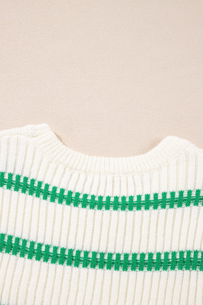 Striped Round Neck Sweater Vest