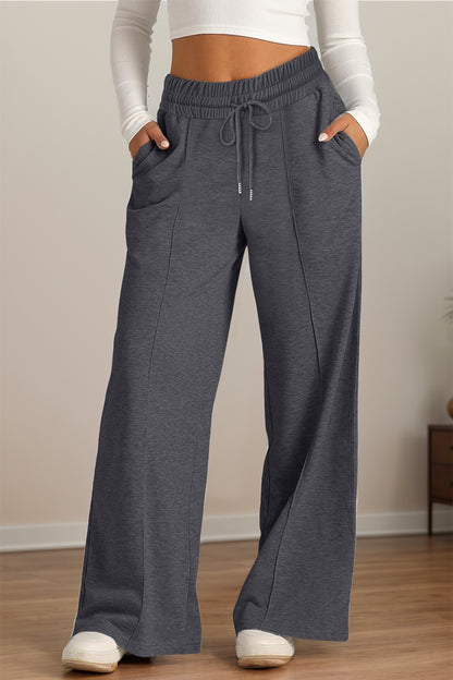 Drawstring Elastic Waist Wide Leg Pants – product image 28