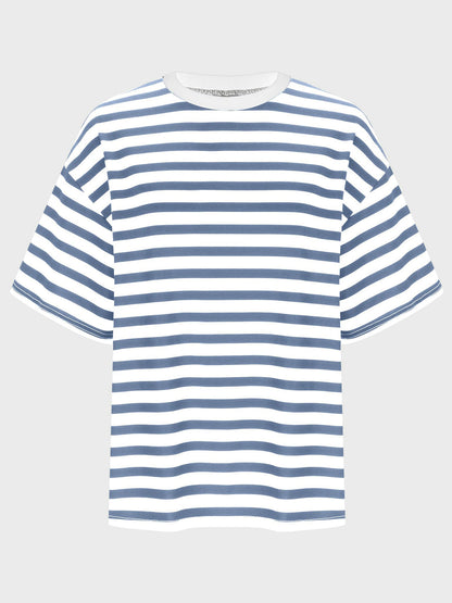 Striped Round Neck Half Sleeve T-Shirt
