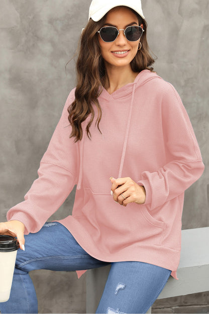Waffle-Knit Long Sleeve Hoodie – product image 6