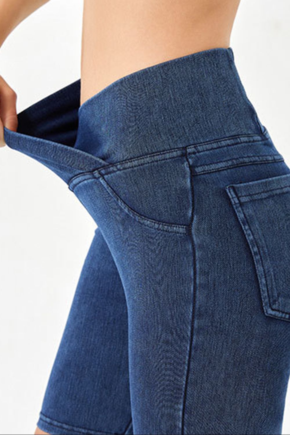 Basic Bae Asymmetrical Waist Denim Shorts with Pockets – product image 2