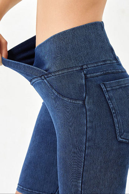 Basic Bae Asymmetrical Waist Denim Shorts with Pockets – product image 2