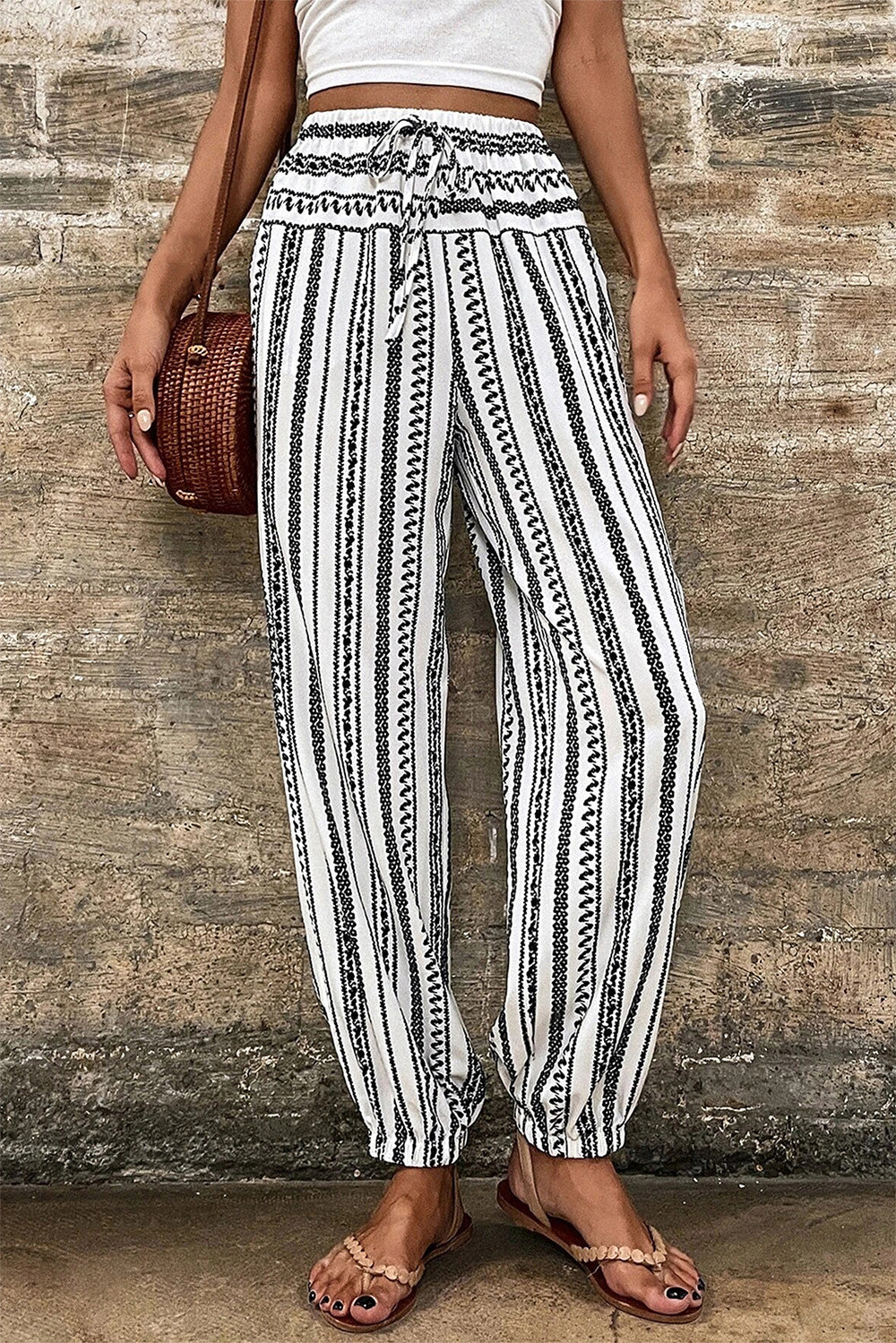 Printed Elastic Waist Pants – product image 2