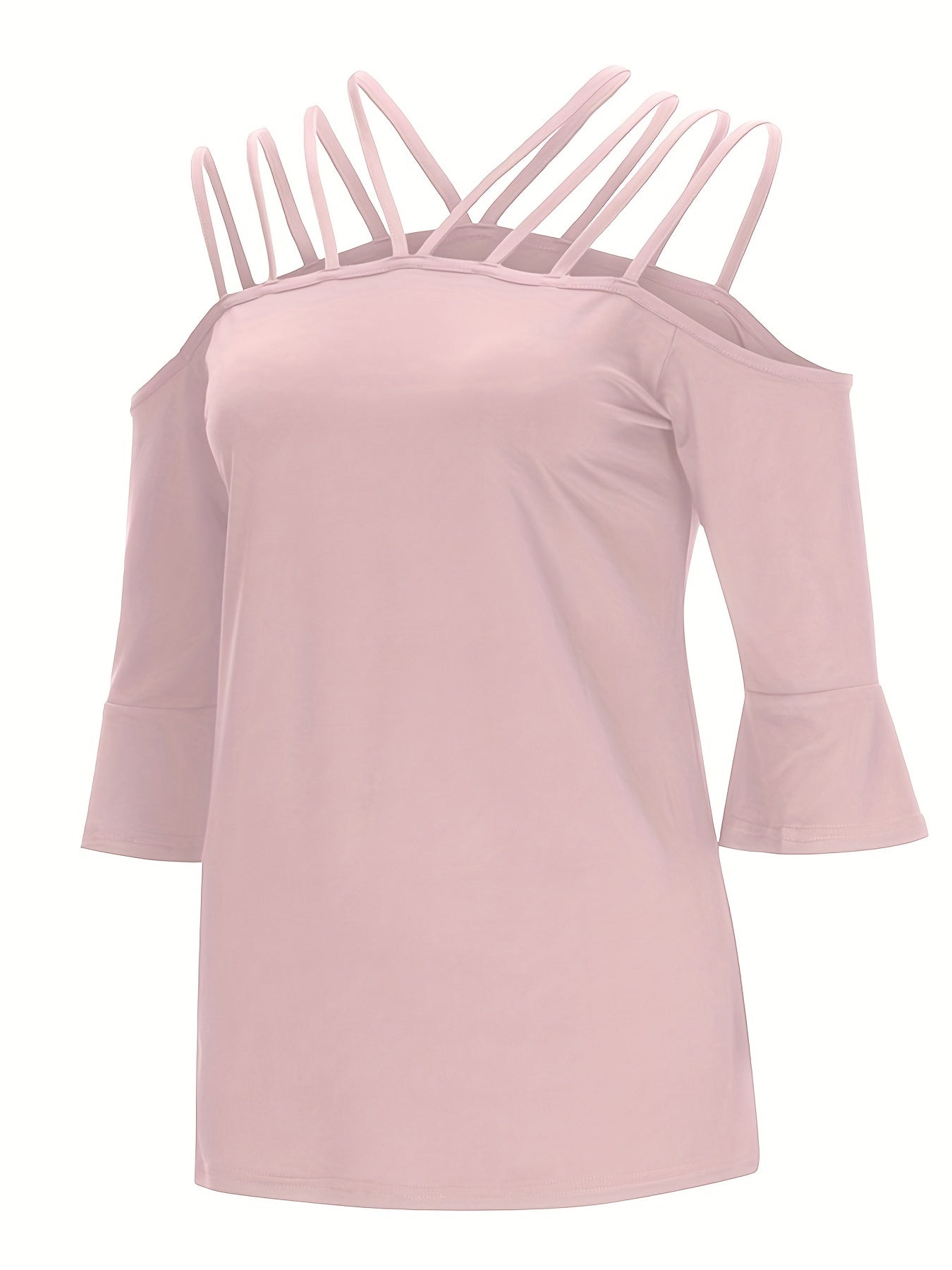 Full Size Cold Shoulder Three-Quarter Sleeve Blouse – product image 12