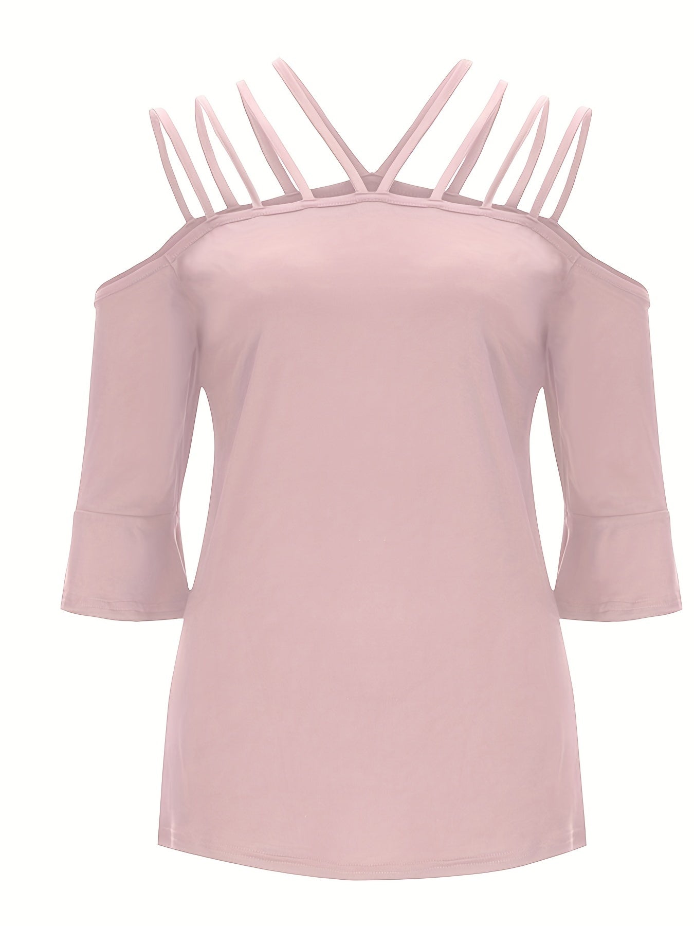 Full Size Cold Shoulder Three-Quarter Sleeve Blouse – product image 14