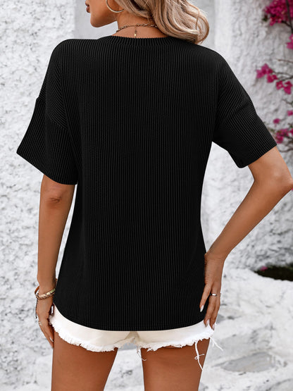 V-Neck Dropped Shoulder T-Shirt – product image 16