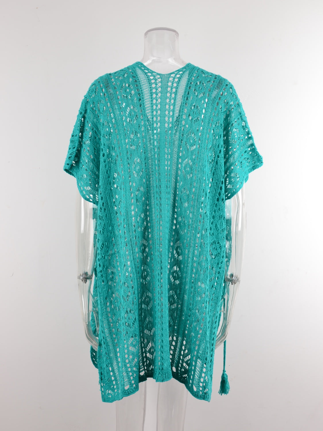 Cutout V-Neck Cover-Up with Tassel – product image 20