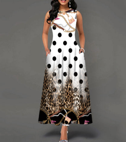 Black and White Floral Print Maxi Dress