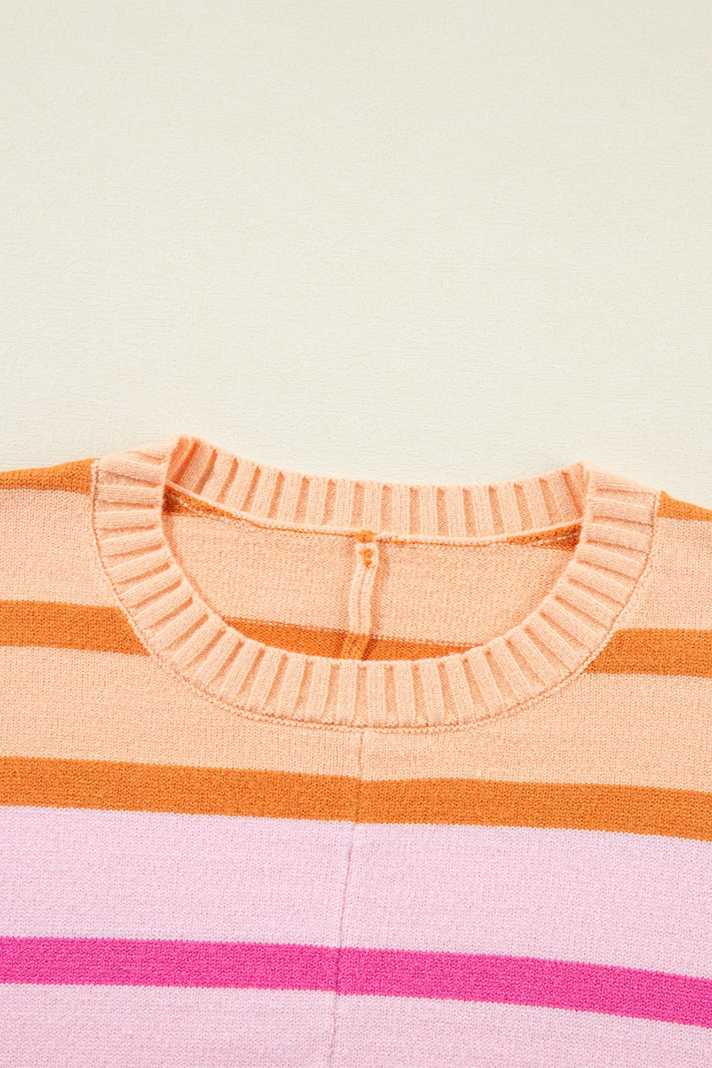 Contrast Striped Round Neck Long Sleeve Knit Top – product image 4