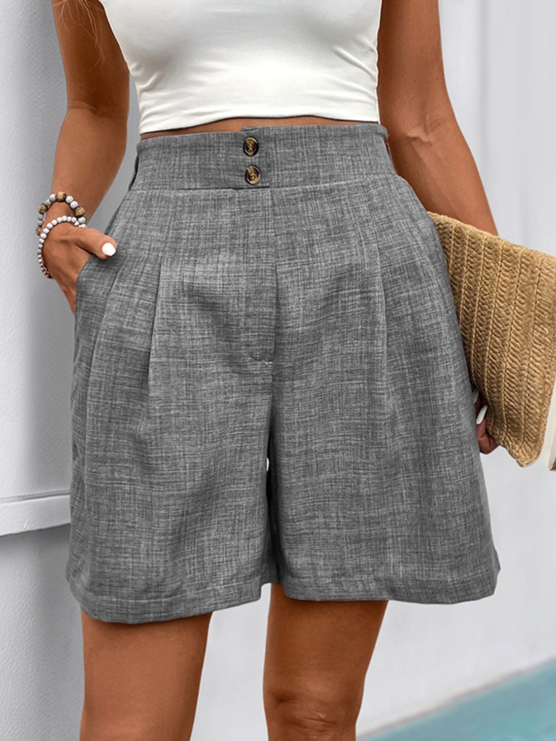 Perfee Frill Shorts with Pockets – product image 1