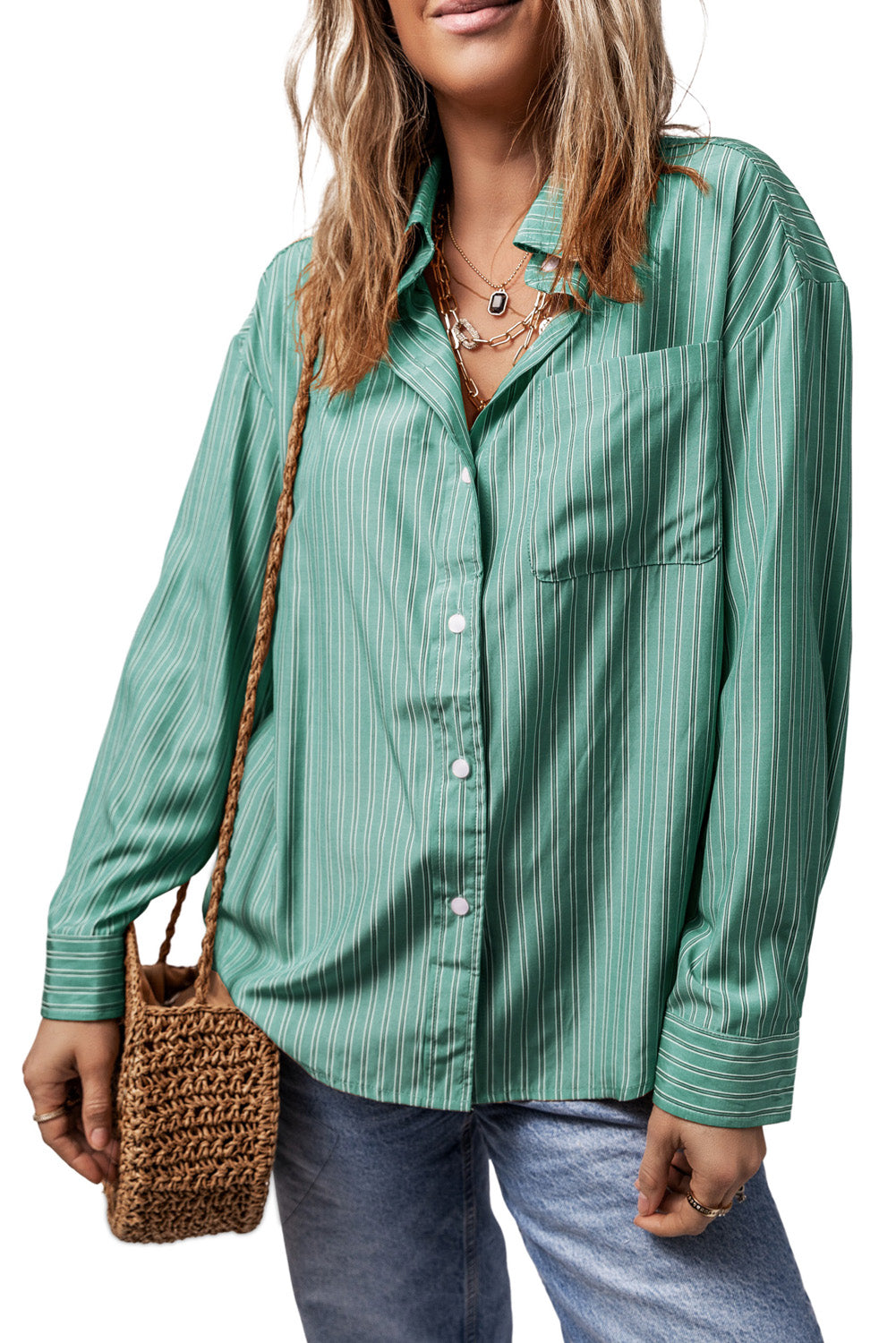 Striped Button Up Long Sleeve Shirt – product image 22