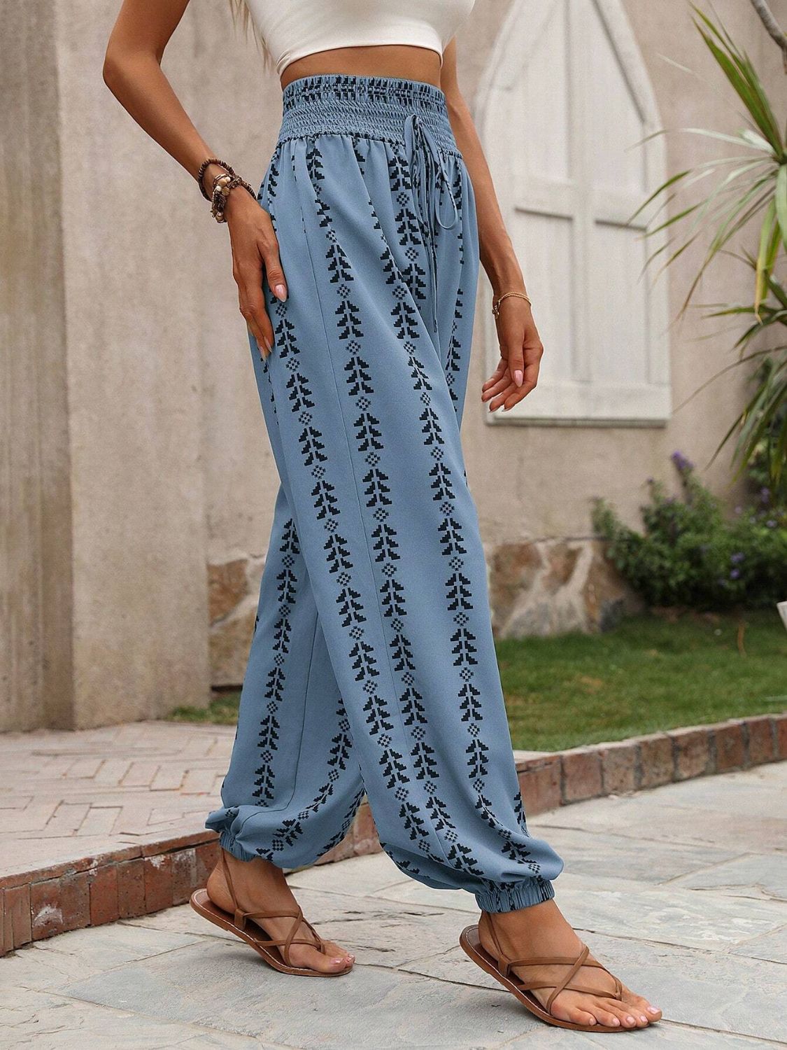 Tied Printed High Waist Pants – product image 22