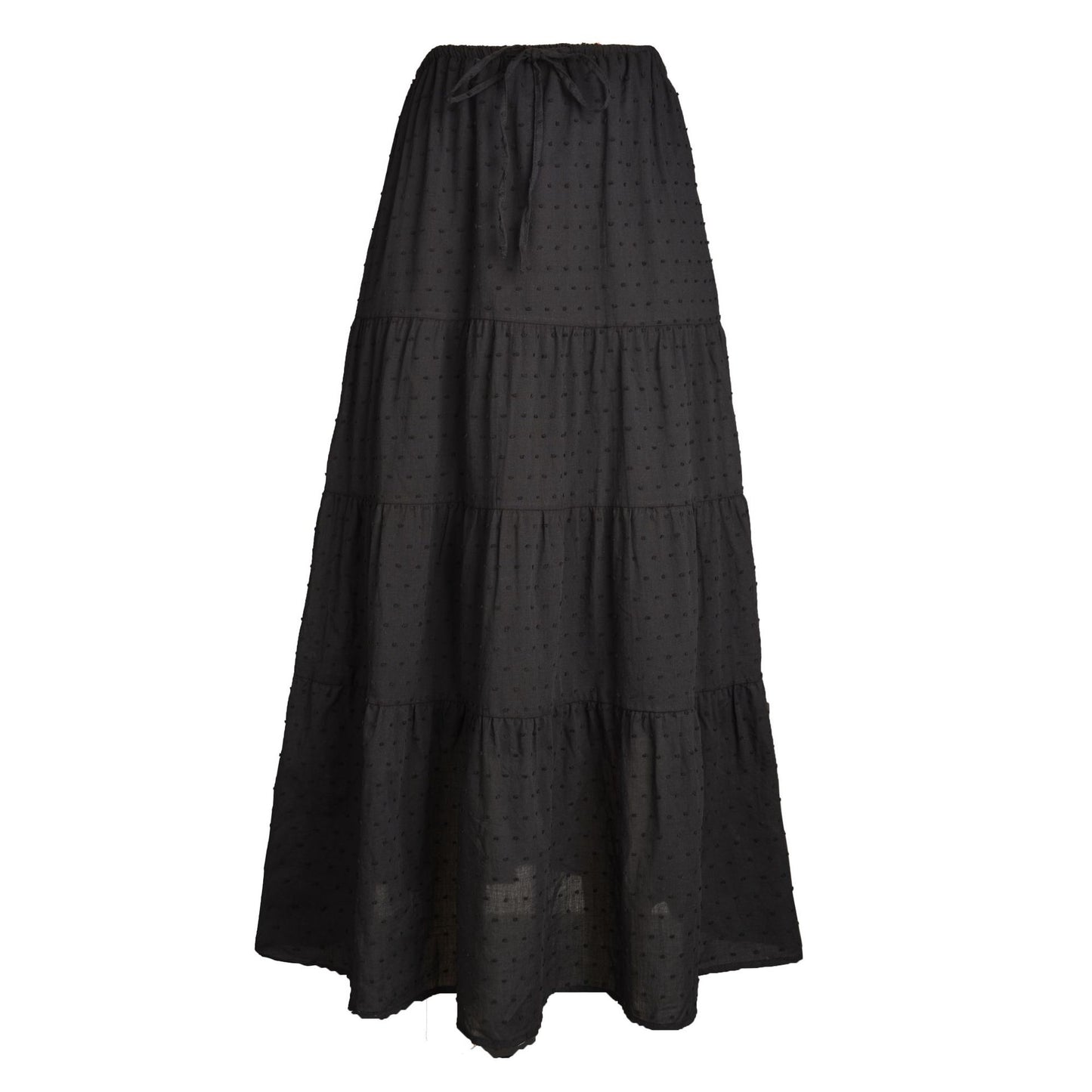 Adjustable High-waist Elastic Midi Skirt With Four Panels
