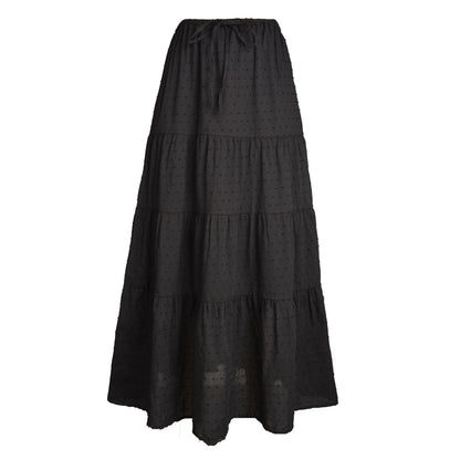 Adjustable High-waist Elastic Midi Skirt With Four Panels