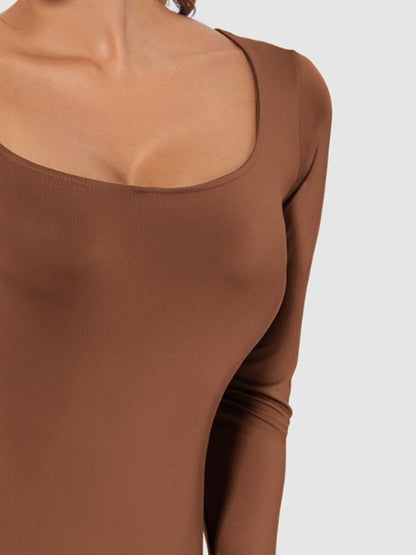 Full Size Scoop Neck Long Sleeve Bodysuit – product image 9