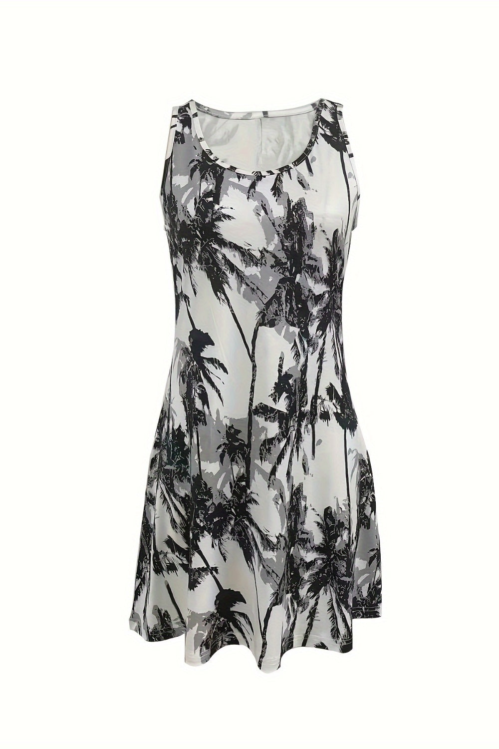 Printed Scoop Neck Wide Strap Mini Dress – product image 3