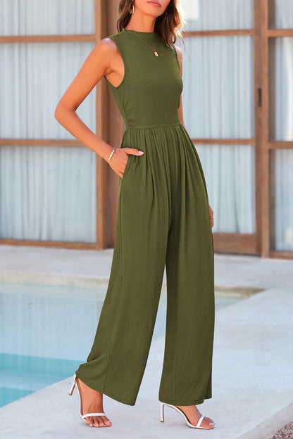 Mock Neck Sleeveless Wide Leg Jumpsuit – product image 12
