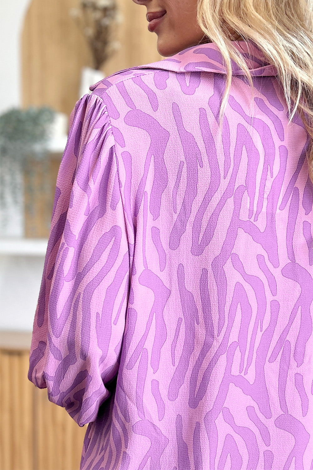 Double Take Full Size Printed Smocked Long Sleeve Blouse – product image 8