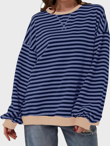 Contrast Striped Long Sleeve Sweatshirt – product image 1